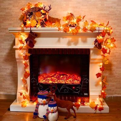 2M 10 LED Ahornblätter Lichterkette für Weihnachtsdekoration Herbst Lichterkette Festliche DIY Dekoration