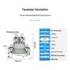 Chaoda UKK3 Copper Flame-Retardant Rail-Mounted Double-Layer Terminal Block 2.5mm Double-In/Out Terminals
