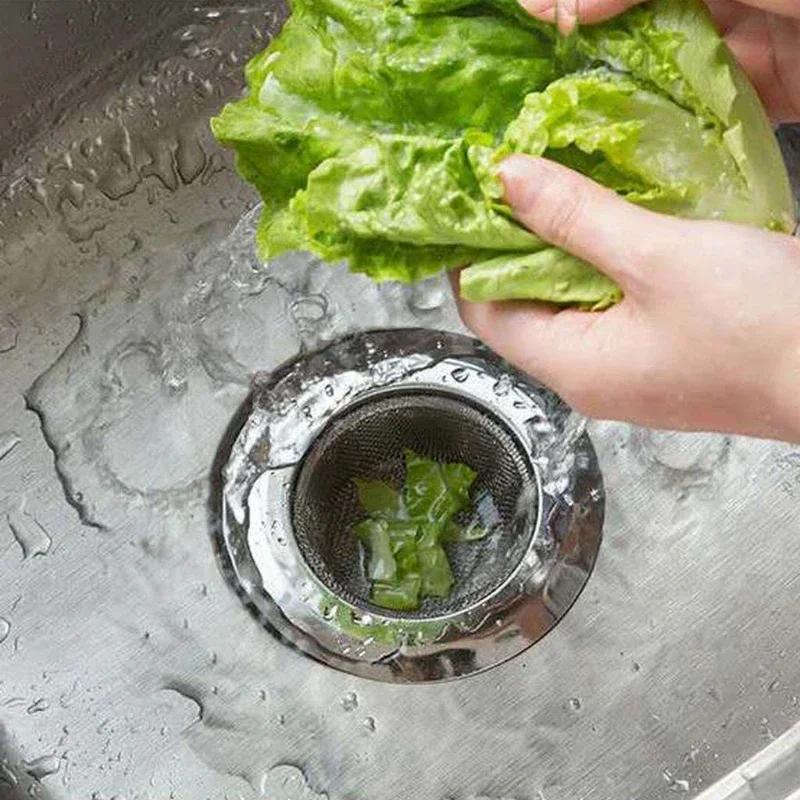 Kitchen Sink Strainer Drain Hair Catcher Bath Stopper Plug Stainless Steel Sewer Filter with Lid Bathroom Accessories