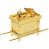 Golden Ark Covenant Figurine Commandments, Aaron’s Rod & Manna - Religious Jewelry Box, Multi-Faith Holidays, No Electricity