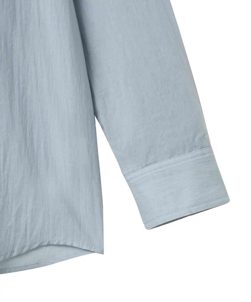 NOIRER FOR WOMAN Pale Scarf Loose Fit Shirt (Pale Blue)