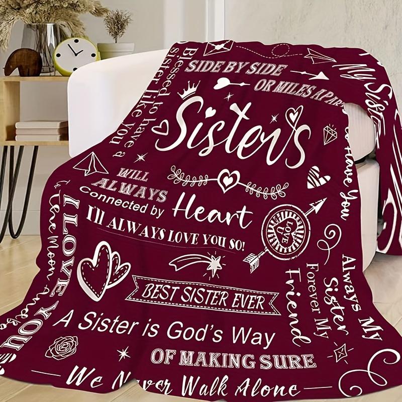 Heartfelt Message Sisterhood Gift Decorative Throw Blanket for Sofa, Bed, Living Room, and Home Decor Styling