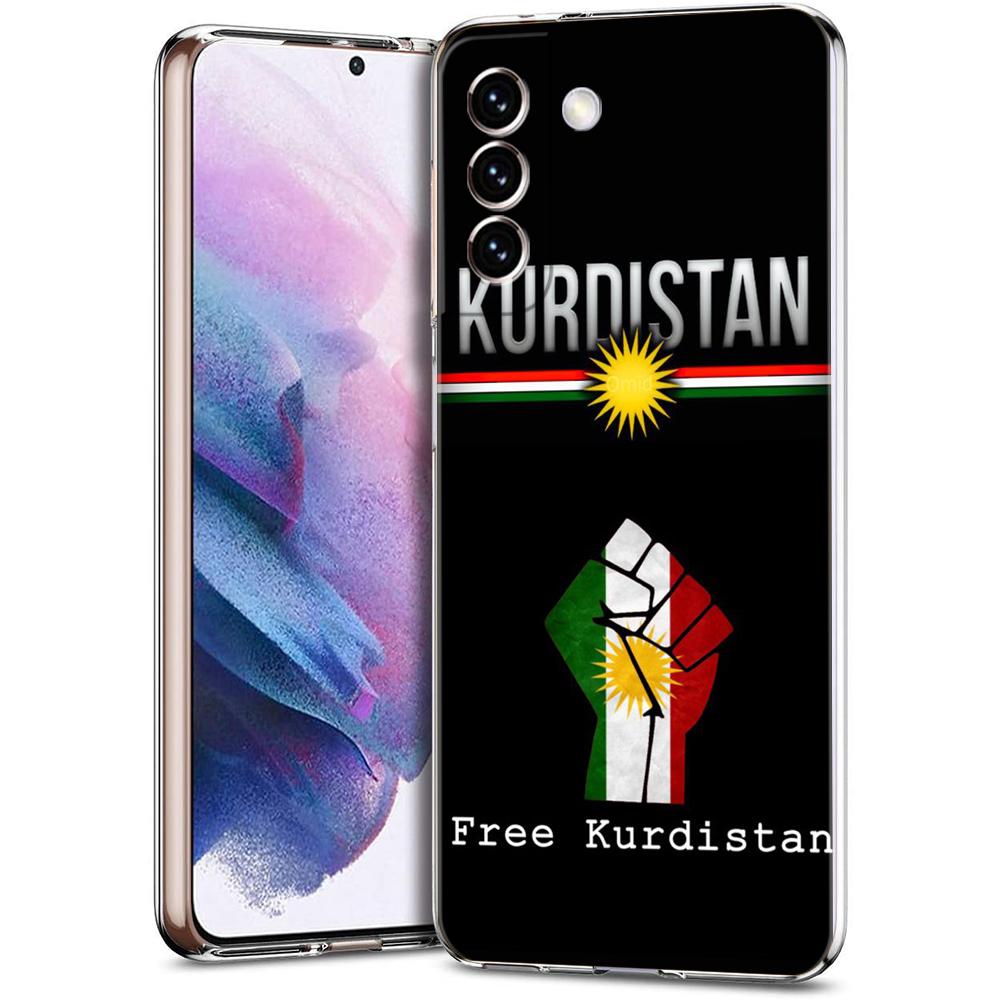 K-Kurdistan Flag Phone Case for Samsung Galaxy S23 S20 FE S22 S21 Ultra M21 M22 M32 S10 S10E S9 S8 Plus 5G Transparent Shell Bag