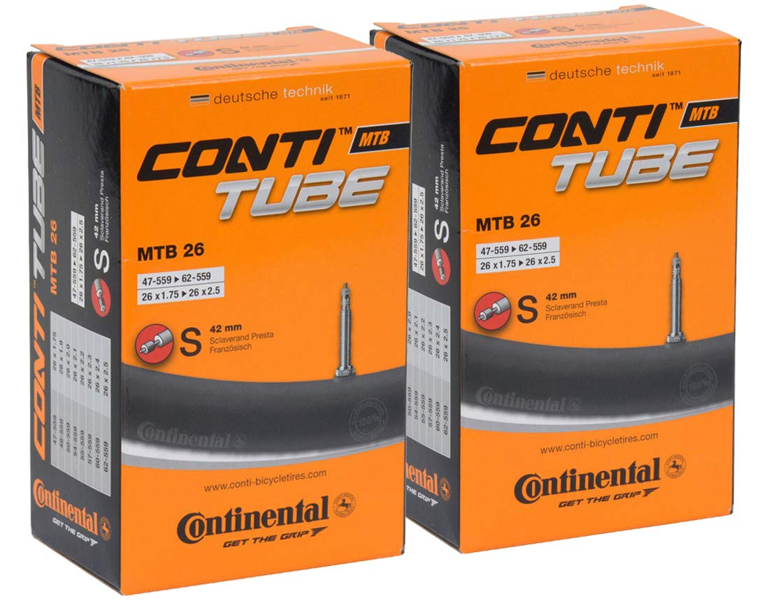 

Set of 2 Continental Tube MTB26 S42 26 x Valve 1.75-2.5 (Presta 42mm) [Item]