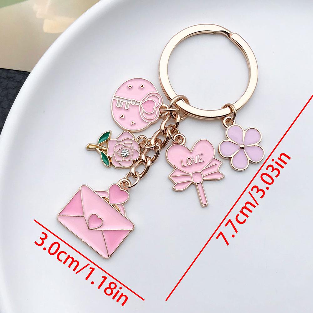 Valentine s Day Cherry Blossom Heart Keychain Ornament