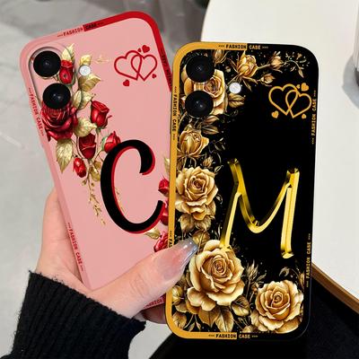 Pro iPhone 17 Air 16 15 14 Plus Pro Max 16e Kryt na telefon Štěstí Vzor 26 písmen Matný Silikon Ochrana čočky Protiskluzový obal Pro iPhone Módní pouzdro