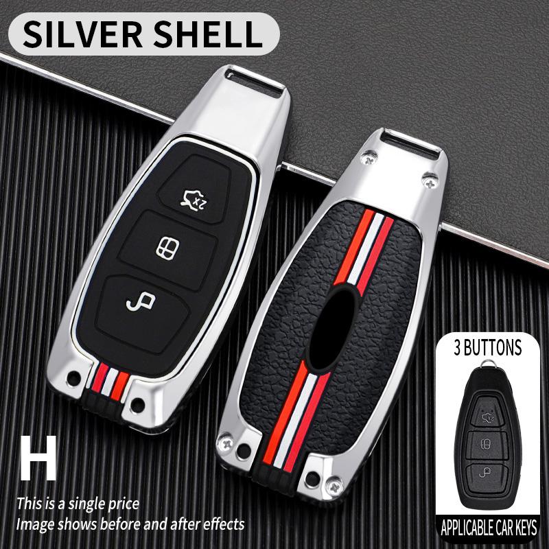 Zinc Alloy Car Key Case Cover Protective Shell Fob for Ford Mondeo Focus Fiesta Kuga C-Max S-Max MK3 Car Interior Accessories