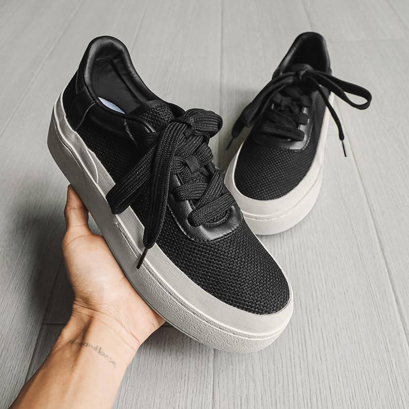 Breathable Men's Vulcanize Shoes Classic Comfy Casual Shoes Lightweight Male Walking Shoes Skateboard Footwear Handmade Sneakers