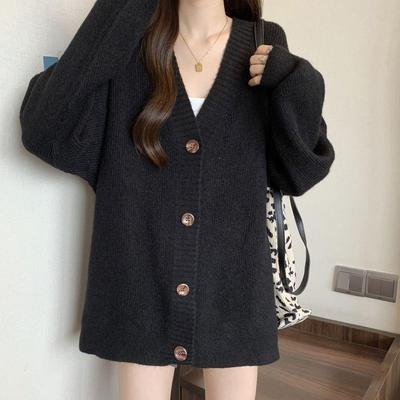2025 Autumn and Winter New Loose and Lazy Sweater Jacket Women's Casual Outer Knitted Sweater Top Women