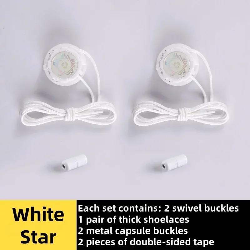 New Automatic Shoelaces Without Ties Black White Swivel Buckle Shoe Laces Thick Rope Sneakers Easy Installation No Tie Shoelace