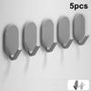 5Pcs Strong Wall Hooks Self Adhesive Key Coat Bag Hanger Hook Bathroom Kitchen Door Robe Towel Storage Rack Hook Accessories