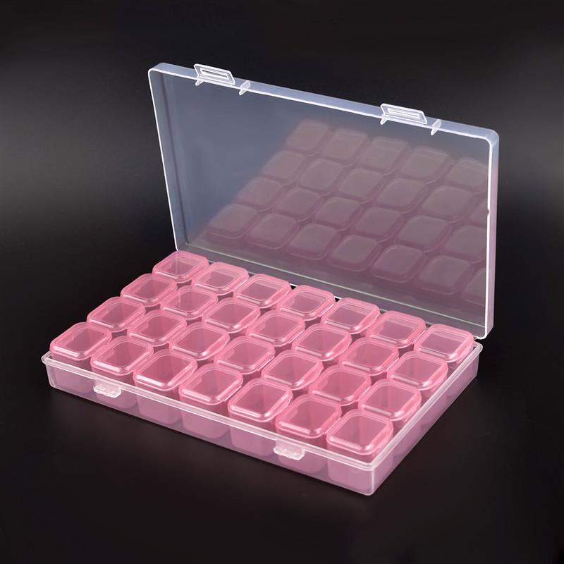 28/56 Grids Plastic Jewelry Storage Box Necklace Earrings Rings Jewelry Packaging Organizer Portable Pill Medicine Storage Box