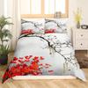Povlečení s třešňovým květem Květina Větev Povlak na přikrývku Japonský styl Botanická krajina Malby Povlak na přikrývku Dekor do ložnice