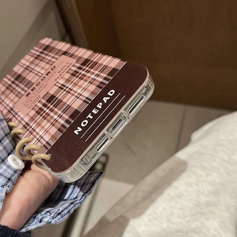 New Letter Plaid Book Case Suitable for Apple 16promax Protective Case IPhone 15 Mobile Phone Case 14 Flip Cover