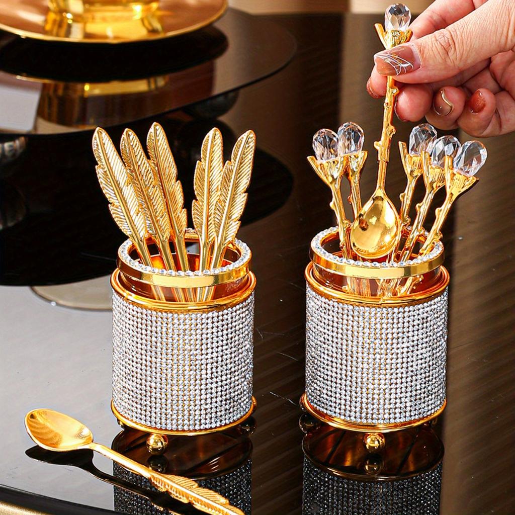 1set Coffee Spoon Storage Box Restaurant Knife Fork Spoon Chopstick Cage Dessert Refreshment Spoon Tableware Cartridge