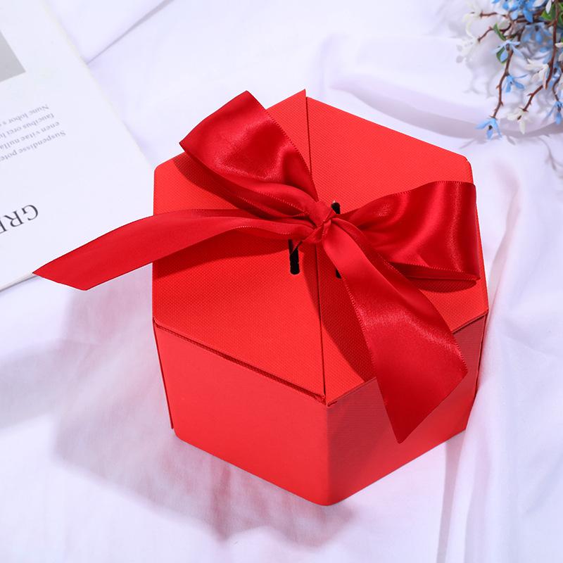 Gifts Box with Bow Ribbon Valentines Day Presents Packaing Boxes Anniversary Surprise Gifts Wedding Decorations