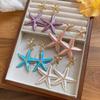 Bohemia Style Starfish Metal Stud Earrings Ear Pendant Iron Material Starfish Dangle Earrings Ocean Theme Jewelry