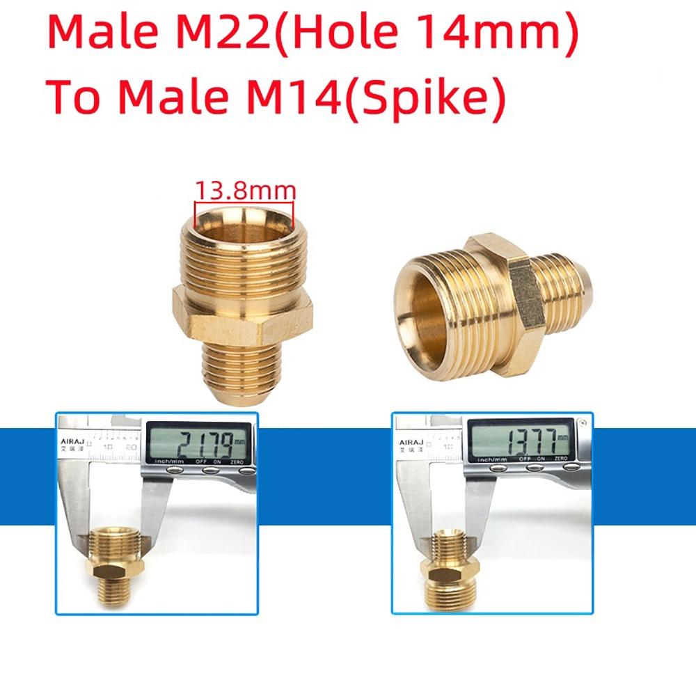 1 Pezzo 3/8" 1/4" M14 M18 M22 Filetto Connettore Tubo Giunti di Transizione per Idropulitrice Torcia