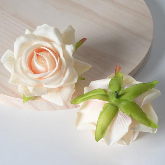 Artificial Rose Flower Head Soft 1.5" Real Touch Small Fake Flower Head for DIY Crafts Wedding Centerpieces Bridal Shower Party Home