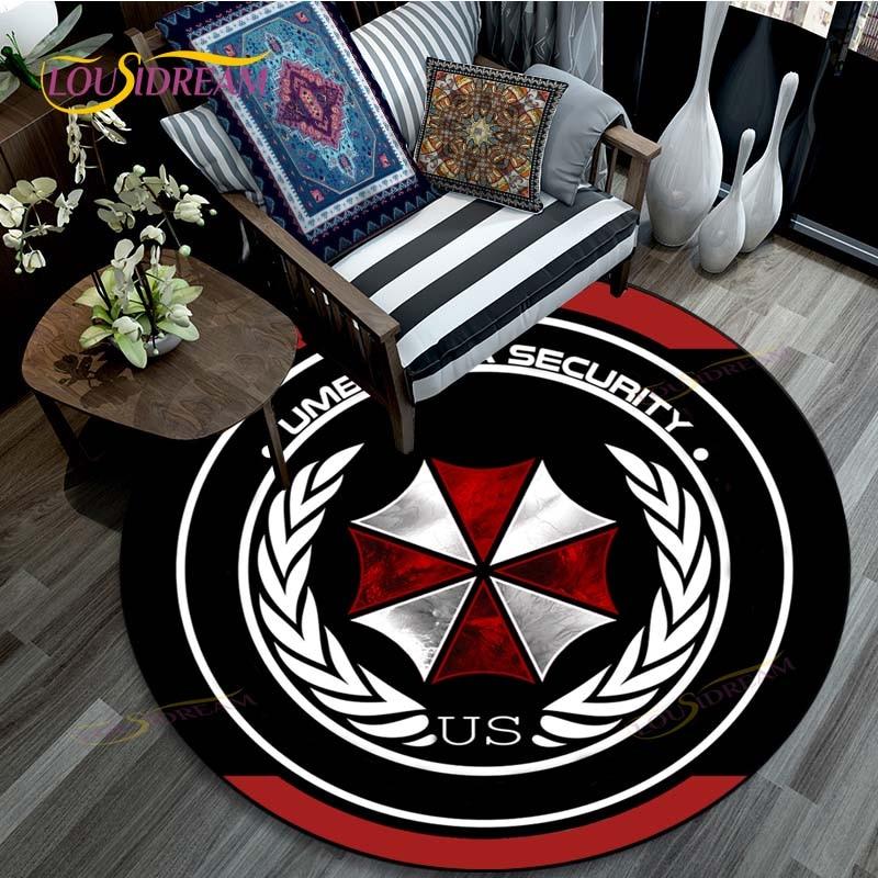 Resident Evil Pattern Area Rug Round Floor Mat Living Room Carpet Bathroom Kitchen Rug Doormat