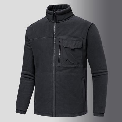 Herbst- und Winterpullover für Herren, dick, für Sport und Freizeit, Stehkragen, Fleecejacke, Übergröße