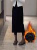 2025 Autumn/Winter Plus Size High-Waisted Slimming Bodycon Skirt with Slit for Women