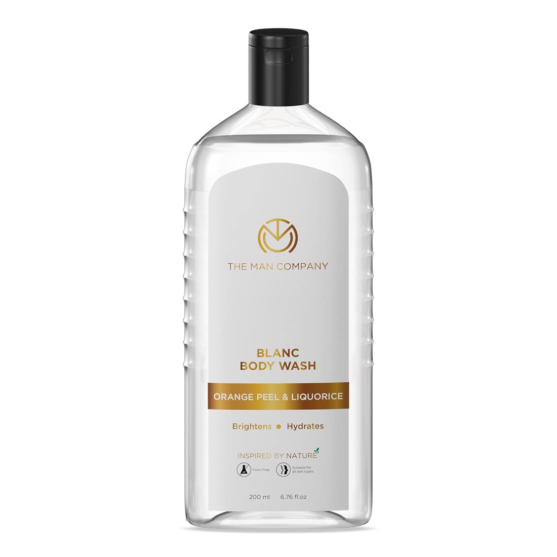 The Man Company Blanc Perfumed Body Wash for Men with Orange Peel & Liquorice | Shower Gel for Smooth & Hydrated Skin | Deep Moisturization | Toxin &