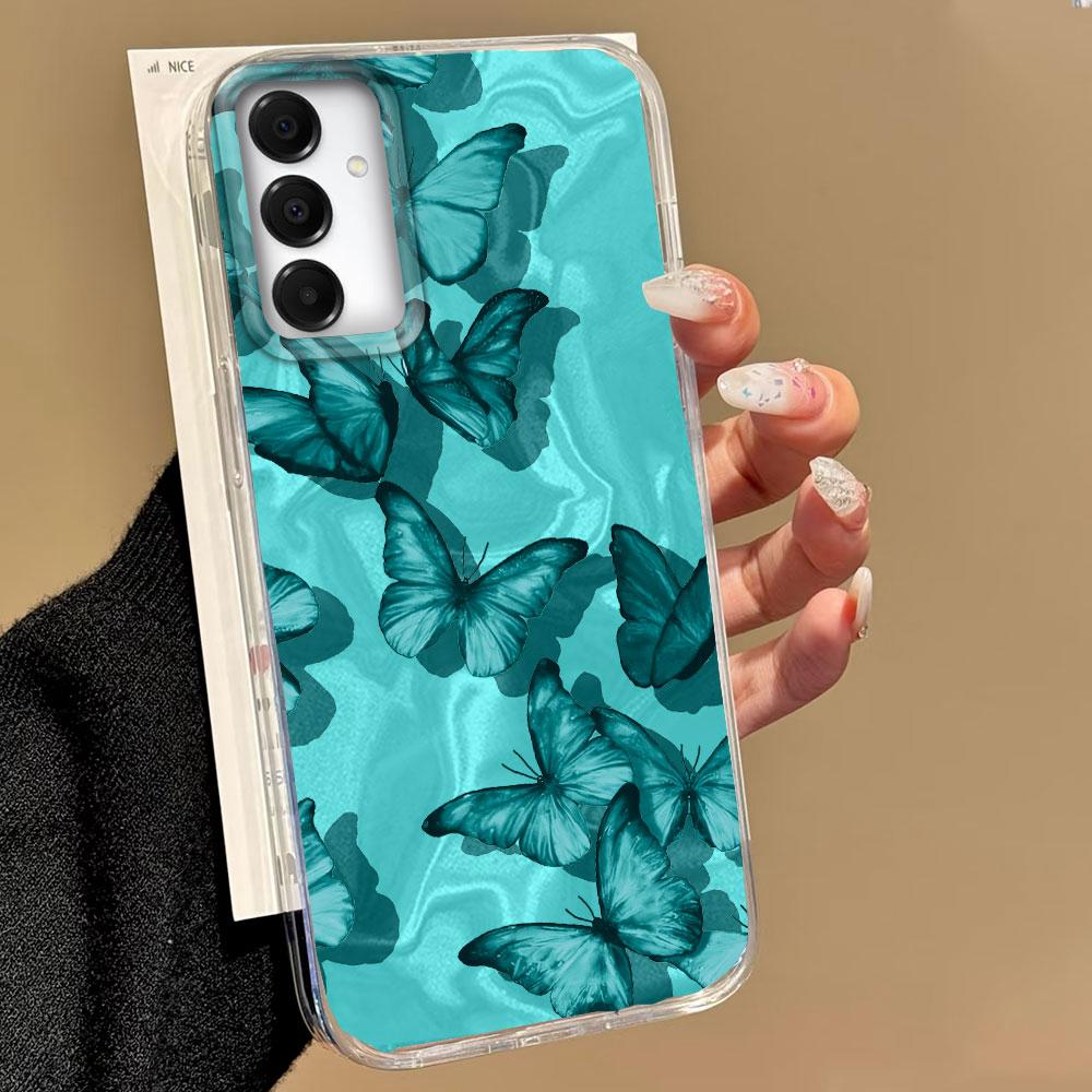 Purple Butterfly Water Wave Texture Phone Case for Samsung Galaxy A55 A56 A36 A26 A16 A54 A14 A24 A06 Shell Silicone Back Cover
