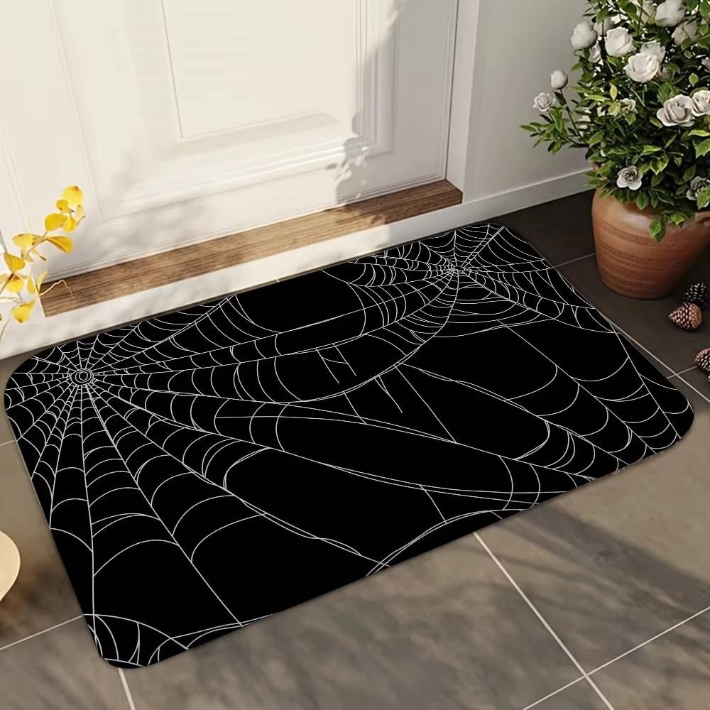 Halloween Spider Mat Non Slip Doormat Living Room Bedroom Kitchen Mat Polyester Easy Care Home Decor Rug Soft Carpet