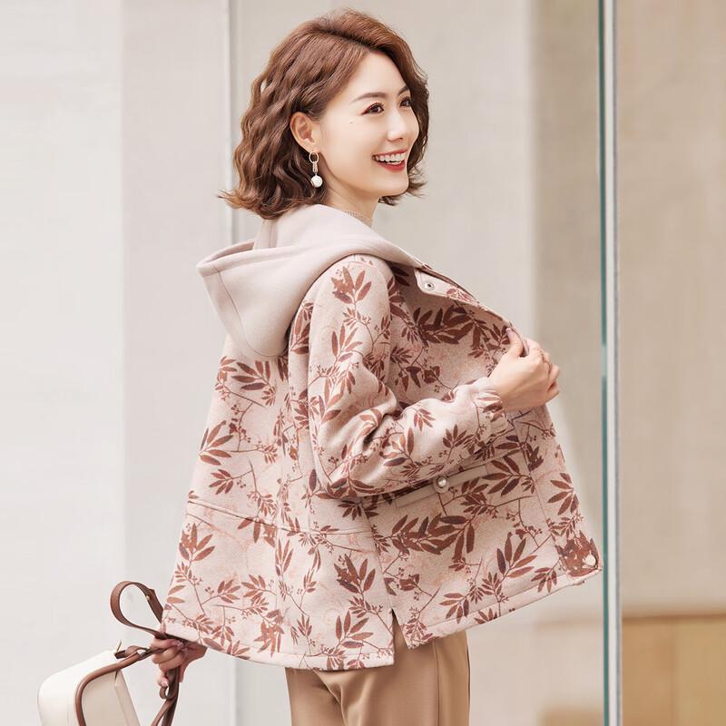 

Paste Women s Casual Floral Printed Hooded Jacket XL