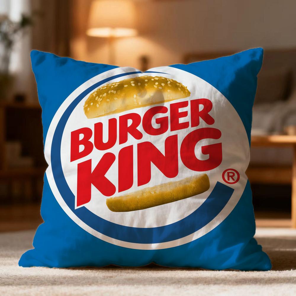 Popular BBurger Kinged Cushion Cover Soft Washable Pillow Case Multi-Scene for Couch Bed Travel Office Use