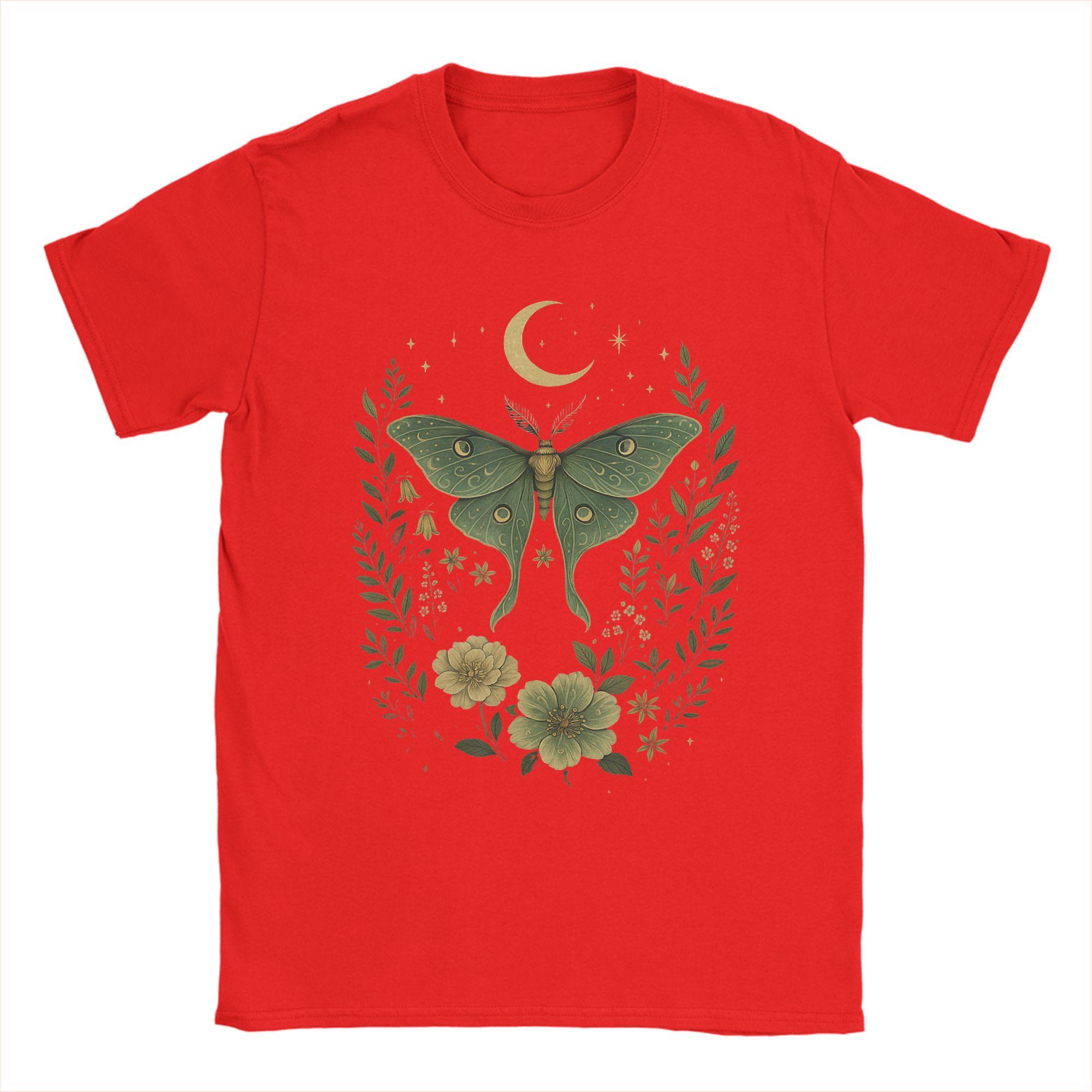 

Luna Moth Cottagecore Vintage Grunge Floral Therian TShirt Unisex Fairycore Cotton Tee Shirt Crew Neck T Shirt Party Clothing S