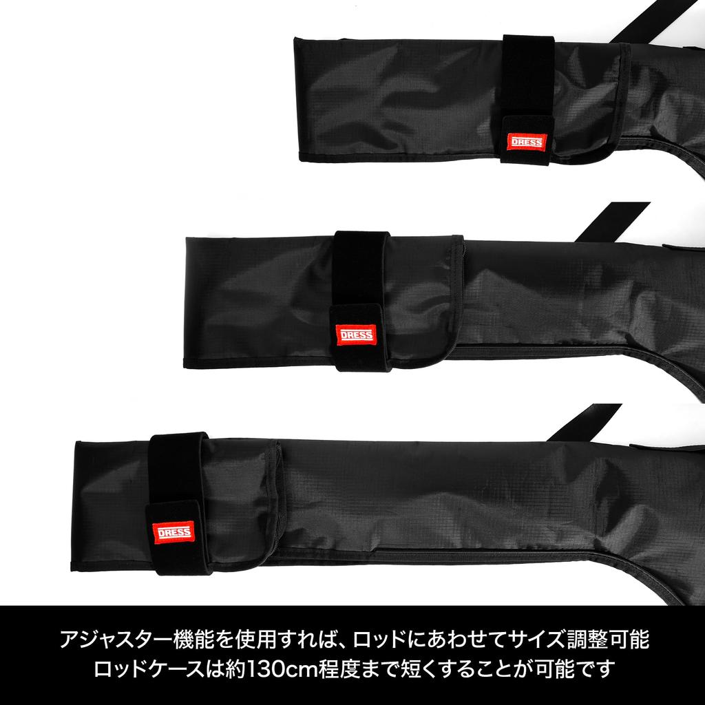 [DRESS] Soft Rod Case, Up to 180cm, Washable, Stores Fishing Rods with Reels Attached, Rod Holder, Rod Tackle Case, Storage, Fishing Bag