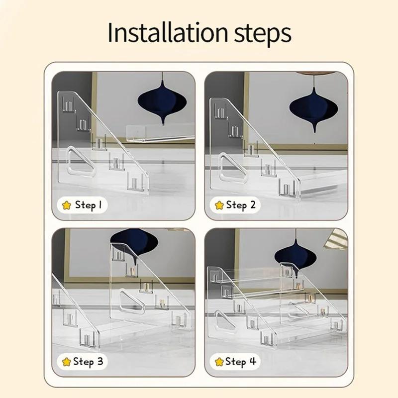 3-7 Tiers Clear Display Stand Nail Polish Cosmetic Showcase Eyeshadow Makeup Holder Lipstick Perfume Shelf Display Storage Rack