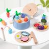Wooden Children's Radish Pull Table Game Shape Pairing Checker Simulation Kitchen Pot Play House Toy