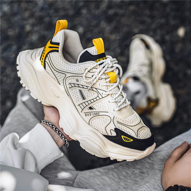 New Fashion Men 's Four Seasons Comfortable Thick Sole Shoes Students BoysTrending Soft Sole Breathable Casual Running Sneakers