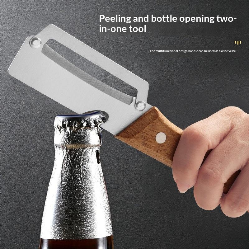 1Pcs Durable And Smooth Wooden Multi Functional Vegetable Peeler With Ergonomic Handle For Peeling And Slicing Fruits/Vegetables