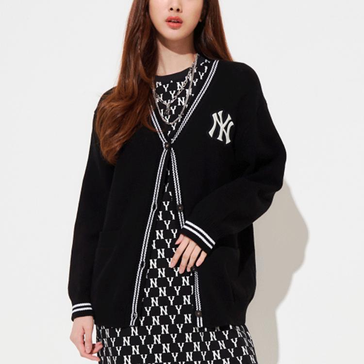 New MLB Base Logo Knitwear Unisex Black 3AKCB0121-50BKS