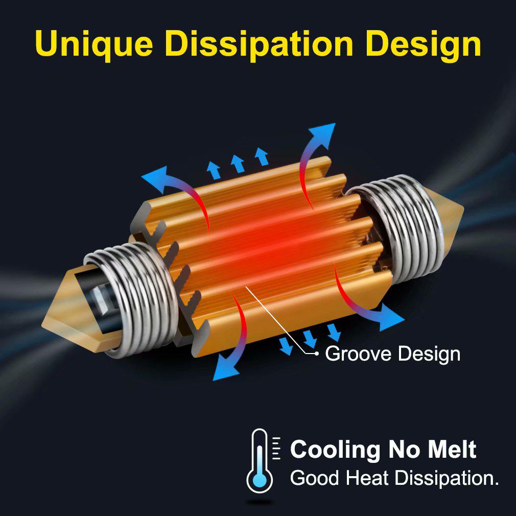 1x C5W LED-Glühbirne, Canubs, 12 V, 6 SMD, superhell, weiß, C10W LED-Soffitte, 31 mm, 36 mm, 39 mm, 41 mm, fehlerfrei, Innenbeleuchtung