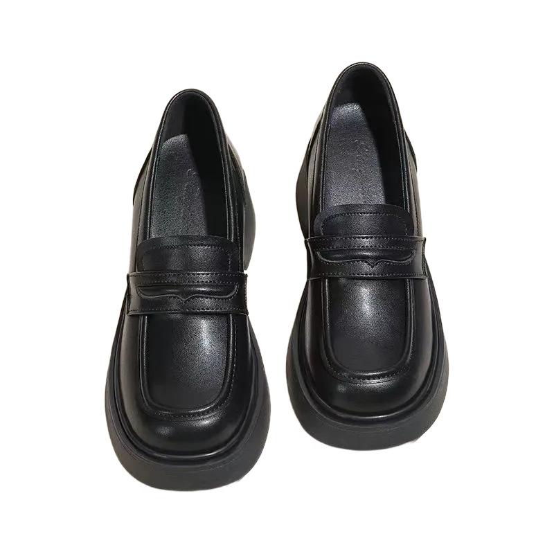 Small leather shoes for women's British retro versatile flat-soled loafers 2025 spring and autumn new soft-soled one-pedal single shoes