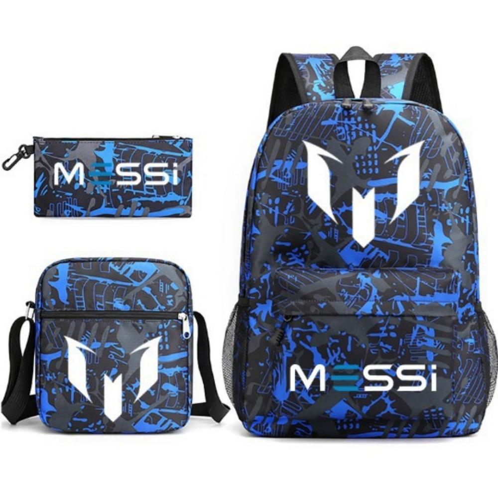 CR7C Luo Backpack Sports Peripheral Printed Backpack Children's Student School Bag Shoulder Bag Pencil Bag Three-piece Set