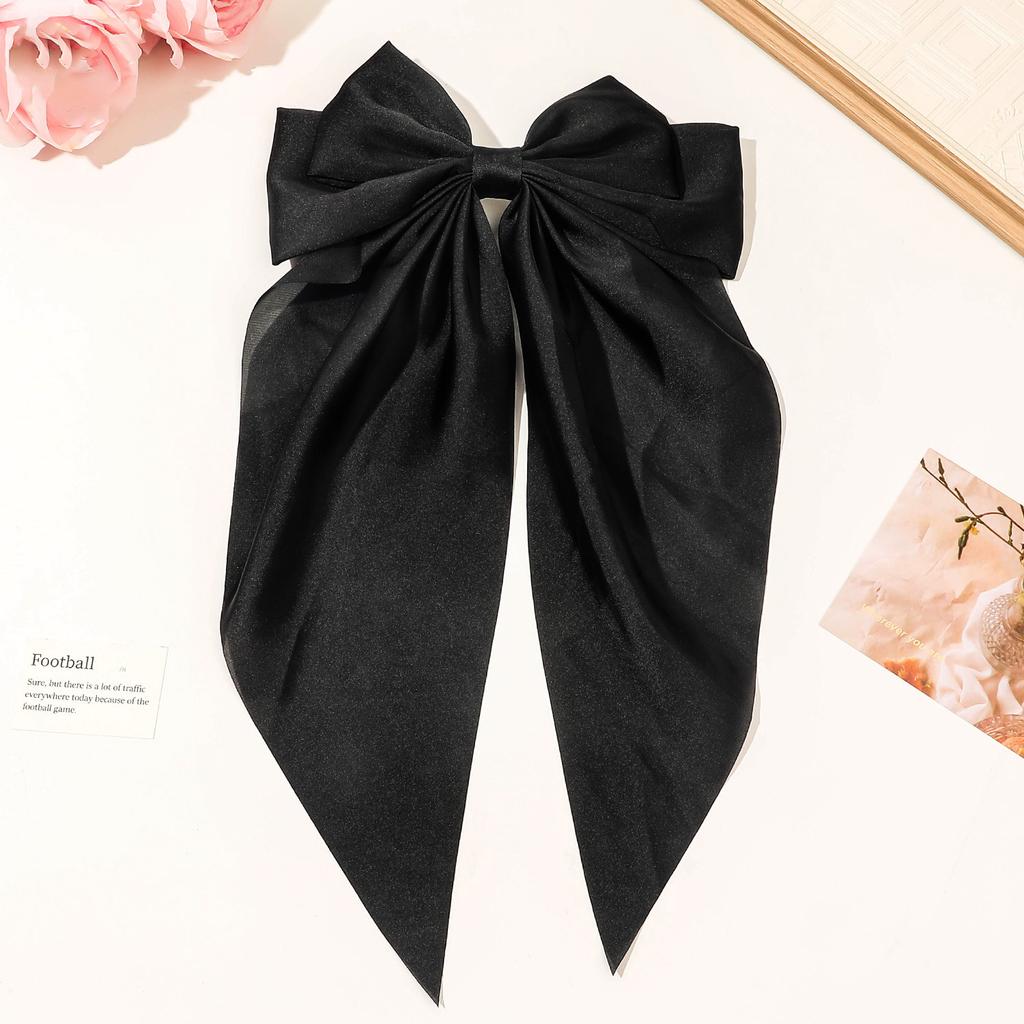 Elegant Bow Barrettes Women Temperament Ponytail Hairpin Hair Clip Girls Black Red Big Ribbon Hair Clip Fashion Hair Accessories