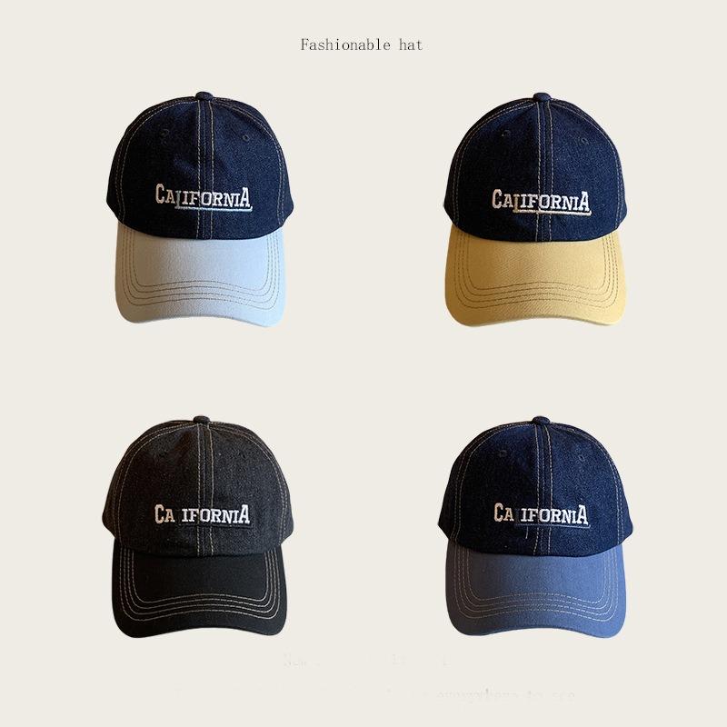 Color Matching Letters Fashion Casual Versatile Baseball Cap Women's Spring Travel Sunshade Cap
