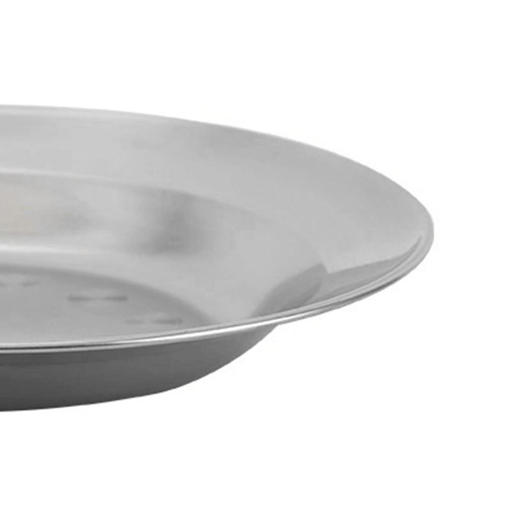 Stainless Steel Dish Plate Thickened Metal Multifunction Round Dinner Plate for Home Restaurant Outdoor Camping