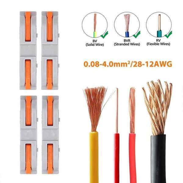 Pârghie cu arc Piuliță Conectori electrici de cablu rapid Blocuri terminale reutilizabile pentru cabluri rapide 10 buc