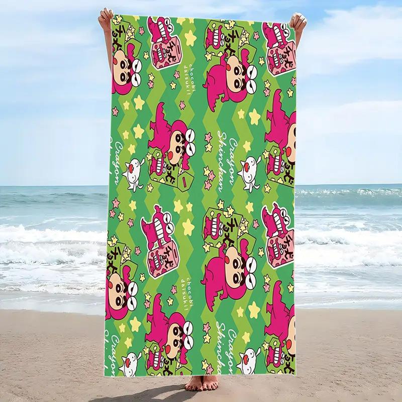 Anime Crayonshinchan Print Beach Towel, Large Soft Quick Dry Towel for Beach Camping Swimming