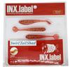 INX LABEL Swirl Tail Shad Worm Inch Clear 3.8 #04 Red/Gold