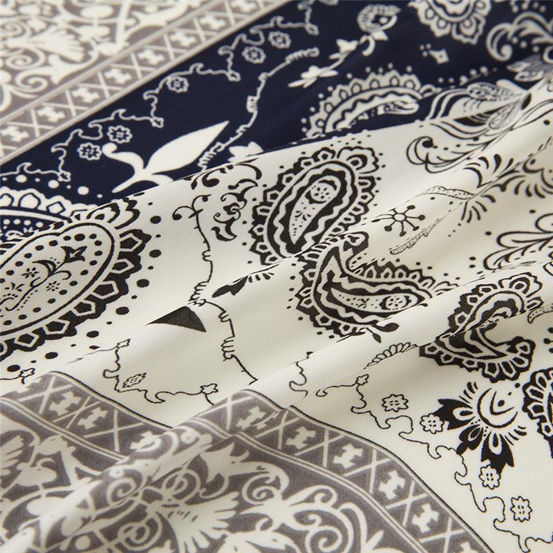 Women's Square Scarf Paisley Print Silk Feel Lightweight Ethnic Pattern Fashion Accessory Head Wrap Neck Shawl Gift