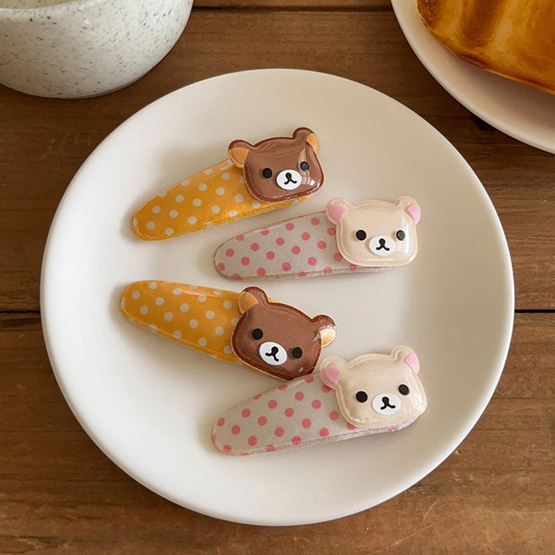 2 stk Kawaii Rilakkuma Pannelugg Sideklemme Tegneserie Søt Bølgeprikk Bb Hårspenne Søt Allsidig Hårnål Hårpynt Bursdagsgave