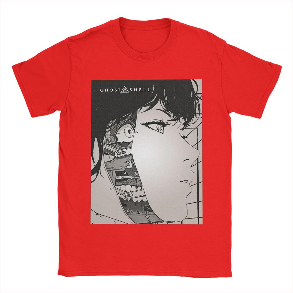 Ghost in the Shell T Shirts Men Cotton Vintage TShirts Crew Neck  Tee Shirt Short Sleeve Clothing Printed